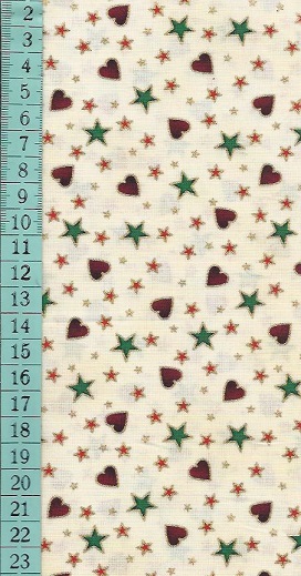 vánoční srdíčka a hvězdičky, š.140cm