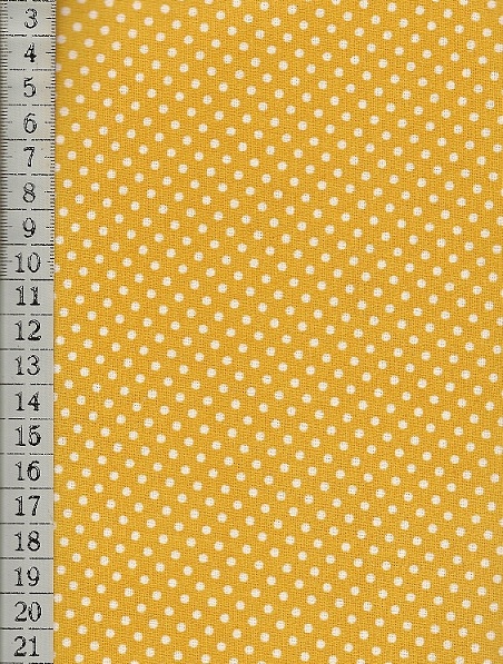 puntíky bílé na žluté - šířka 140cm
