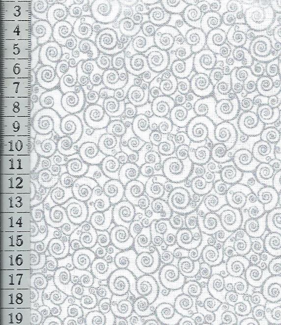 spirálky stíbrotisk š.140cm