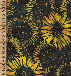 batika květy slunečnice  š.110cm