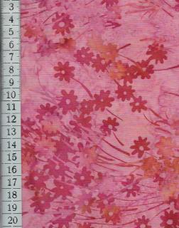 batika - kytičky růžové, š.110cm